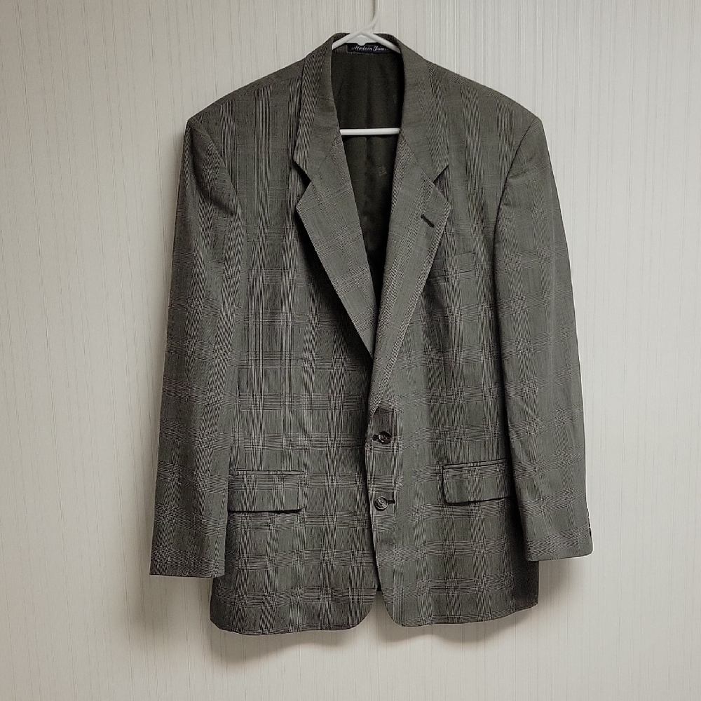 Pierre Balmain Textured Gray/black Blazer Men's 44R Wool Vintage office classic